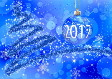 Noel ağacı ve saat görüntü yakın çekim.