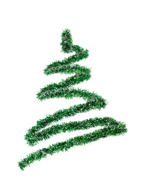 Immagine isolata di una ghirlanda a forma di albero di Natale — Foto Stock