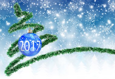 Noel görüntü stilize Noel ağacı ve Noel Ball.