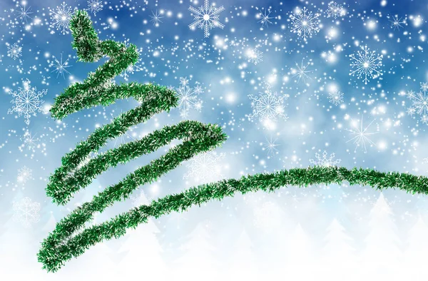 圣诞形象的程式化的圣诞树和圣诞球. — 图库照片