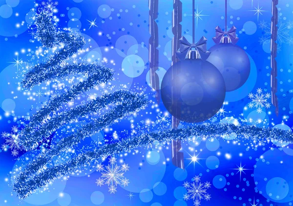Decorazioni natalizie su sfondo blu. — Foto Stock