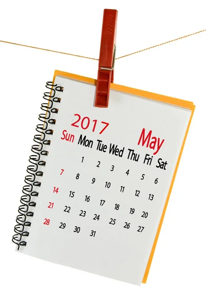 Kalendarz może zbliżenie 2017. — Zdjęcie stockowe