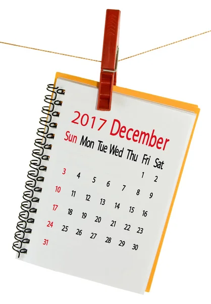 Kalendarz dla grudnia 2017 zbliżenie. — Zdjęcie stockowe