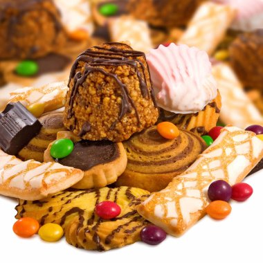 Görüntü üzerinde beyaz arka plan yakın çekim farklı tanımlama bilgileri