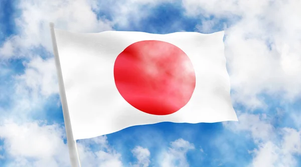 stock image Japan flag on sky background. 