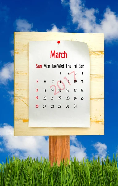 Calendar pentru martie 2017 close-up.ard . — Fotografie, imagine de stoc