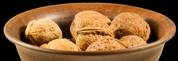 Image of ripe walnuts on the table close-up — Stock Photo, Image