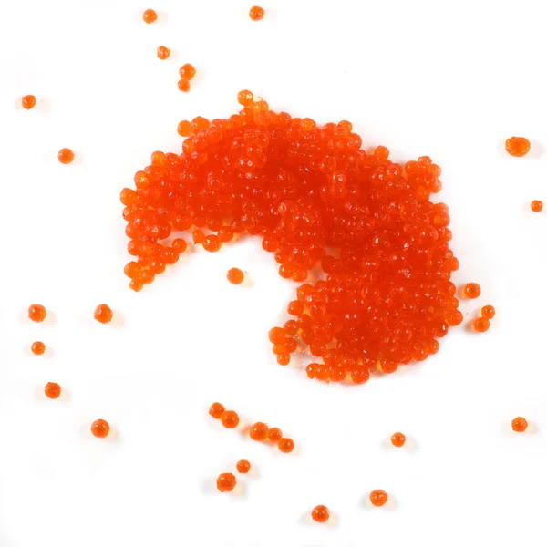 Isolated image of red caviar on a white background closeup — Stock Photo, Image
