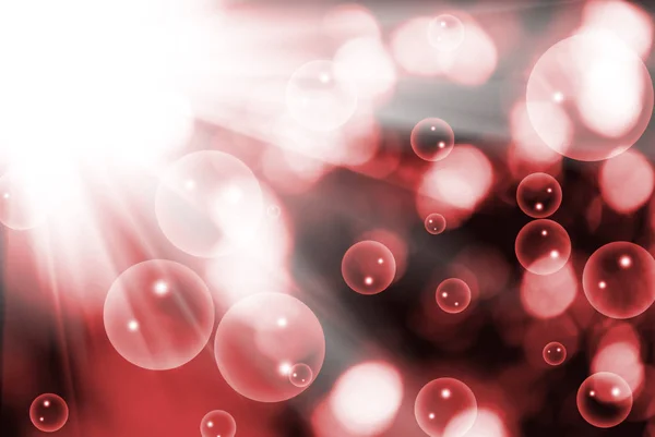 Görüntü kırmızı zemin üzerine şeffaf baloncuklar — Stok fotoğraf