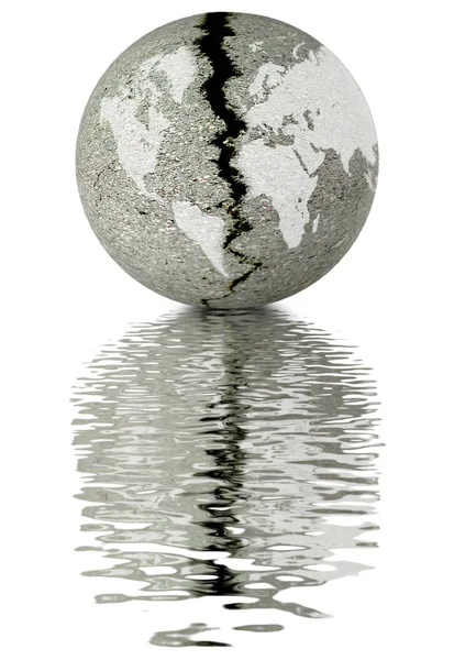 Grieta en un globo estilizado en el agua — Foto de Stock