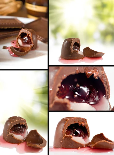 Микс шоколадных конфет крупным планом — стоковое фото