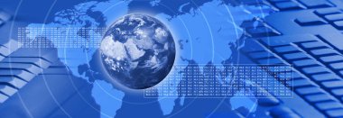  teknolojik arka plan üzerinde dünya