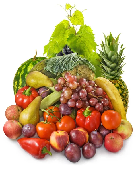 Image of many fruits and vegetables closeup — Stock Photo, Image