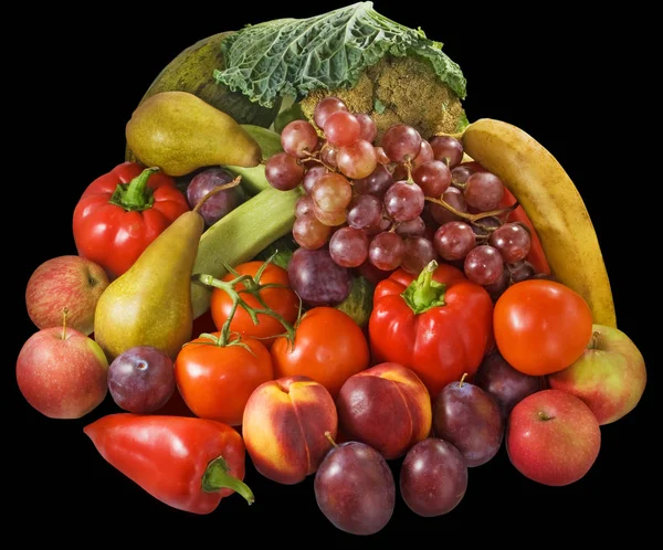 Imagem de muitas frutas e verduras close-up — Fotografia de Stock