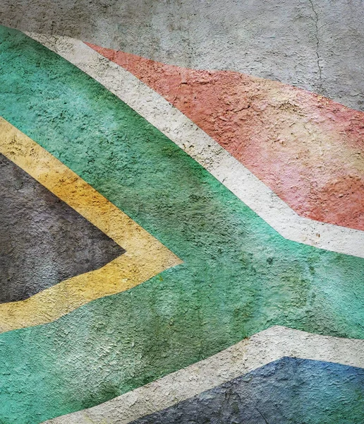 Bild av Sydafrika flagga mot gamla vägg bakgrund — Stockfoto