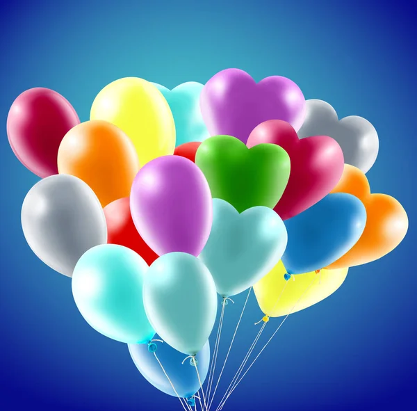 Image of festive balloons on a blue background — Stock Photo, Image