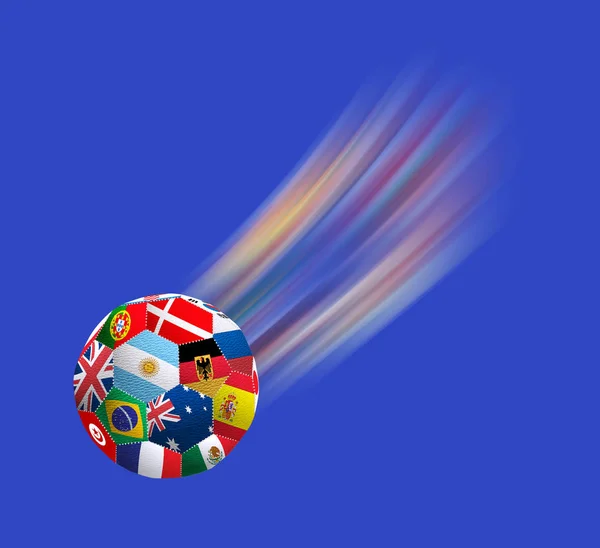 Image of a soccer ball from the flags of countries participating in the world championship — Stock Photo, Image