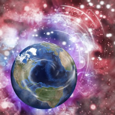 uzayda bir gezegenin soyut resim