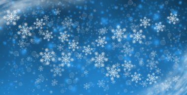 Karlı Noel mavi arka planı