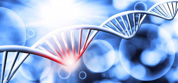 абстрактное 3D изображение цепочки ДНК на размытом фоне
