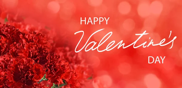 Feliz Día San Valentín Con Hermosas Flores Festivas Sobre Fondo — Foto de Stock