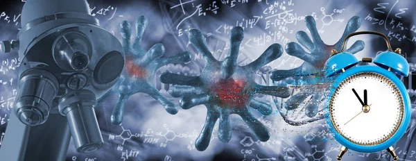Imagen abstracta de coronavirus en el fondo de un estilizado — Foto de Stock
