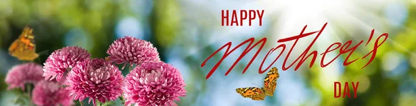 Tarjeta de felicitación del Día de las Madres con flores — Foto de Stock