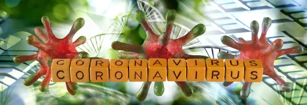 Abstract Image Coronaviruses Background Stylized Image Dna Chain Illustration — Stock Photo, Image