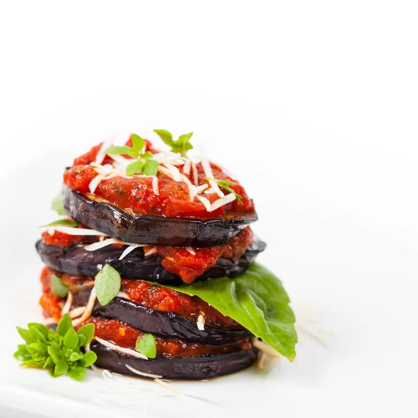Layered Italian Eggplant Appetizer — Stock Photo, Image
