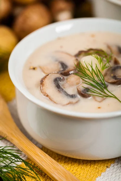 Zupa ziemniaczana z grzybami — Zdjęcie stockowe