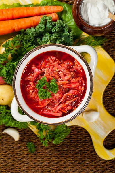 Homemade Beetroot Soup — Stock Photo, Image