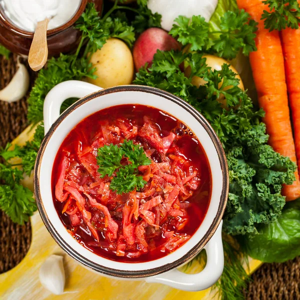 Homemade Beetroot Soup — Stock Photo, Image