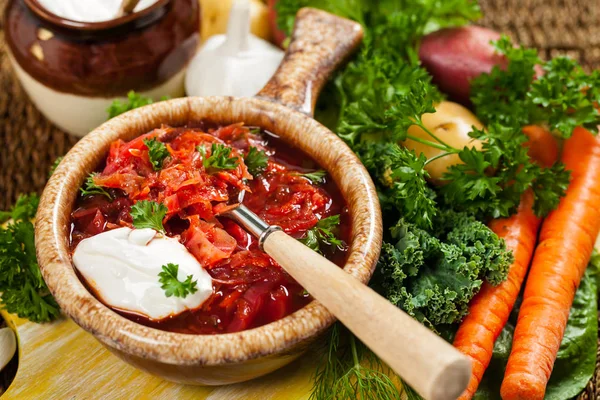 Homemade Beetroot Soup — Stock Photo, Image