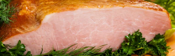 Jamón de cerdo ahumado tallado —  Fotos de Stock