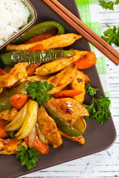 Poulet et légumes asiatique Stir-Fry — Photo
