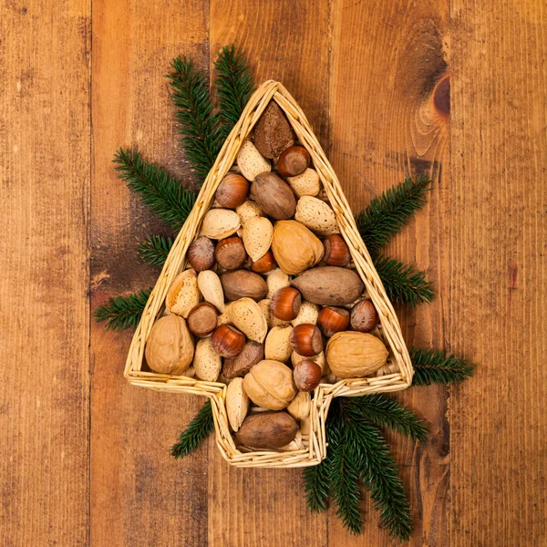 Christmas Nuts Background — Stock Photo, Image