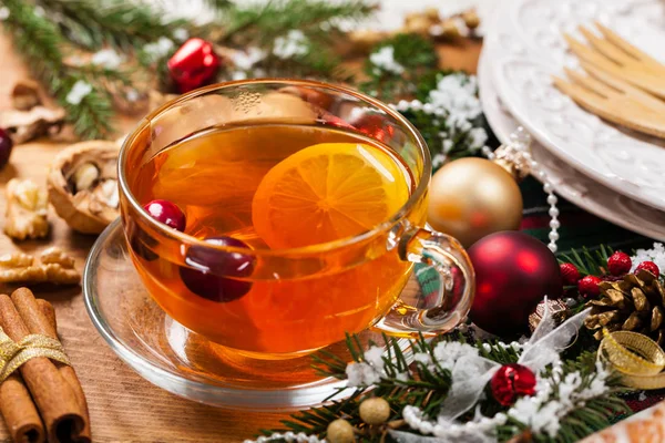 Christmas Holiday Tea Time — Stock Photo, Image