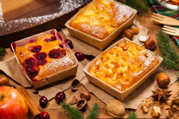 Karácsonyi háttér sütő desszert — Stock Fotó