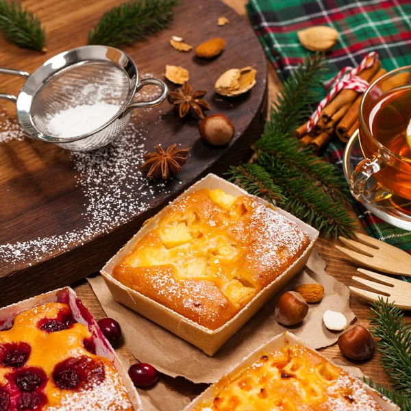 Christmas Background Baking Dessert — Stock Photo, Image
