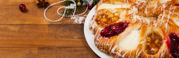 Danish Pastry Ring Dessert — Stock Photo, Image