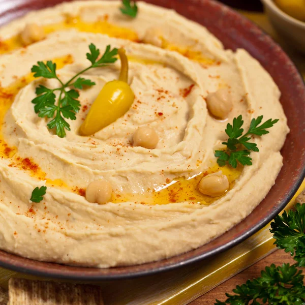 Падение Hummus Dip — стоковое фото