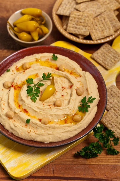 Domowy Hummus Dip — Zdjęcie stockowe