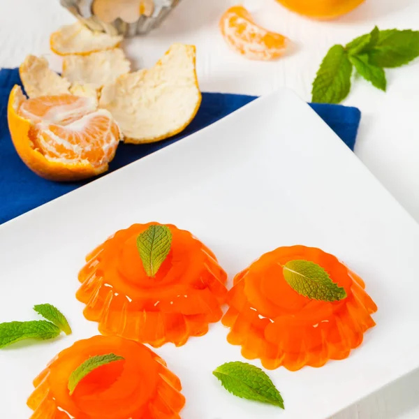 Orange Jelly Summer Holiday Desserts — Stock Photo, Image