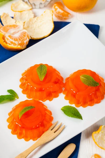 Orangengelee Sommerurlaub Desserts — Stockfoto