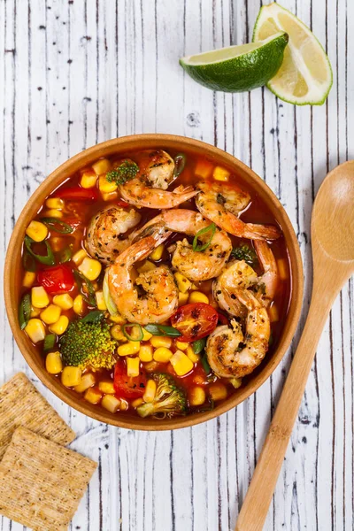 Tomato Shrimp Soup — Stock Photo, Image