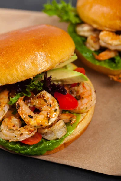 Homemade Shrimp Burgers — Stock Photo, Image