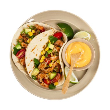 Karides Tacos Mısır ve Avokado Salsa ile