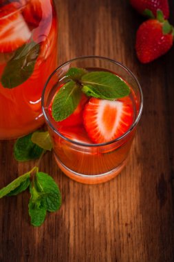 Çilek limonata içmek