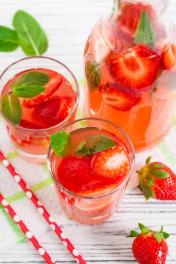 Çilek limonata içmek