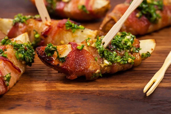 Bacon Avvolto Patate Zeppe — Foto Stock